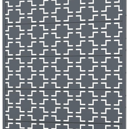 72" Gray Abstract Geometric Metal Outdoor Privacy Screen HomeRoots