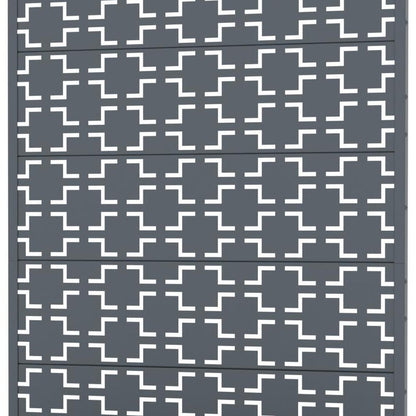 72" Gray Abstract Geometric Metal Outdoor Privacy Screen HomeRoots