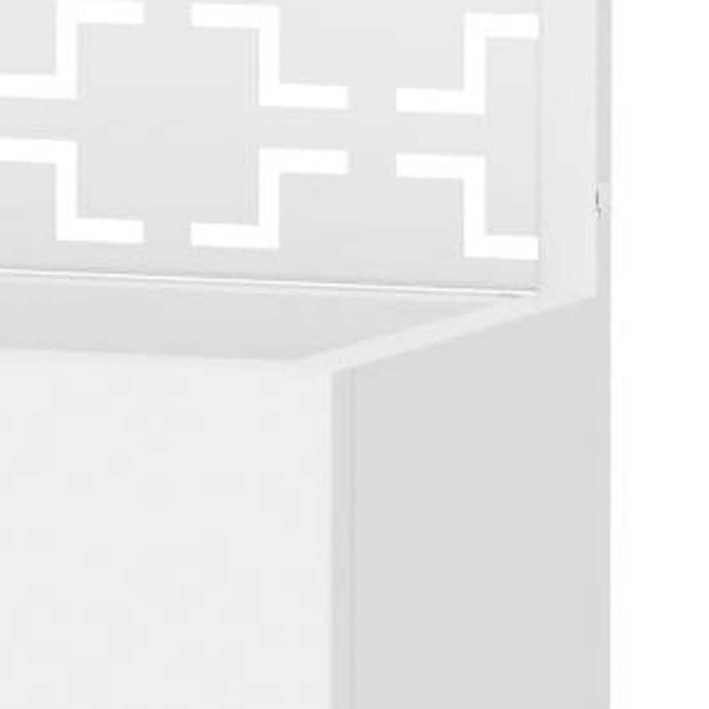 72" White Abstract Geometric Metal Outdoor Privacy Screen HomeRoots