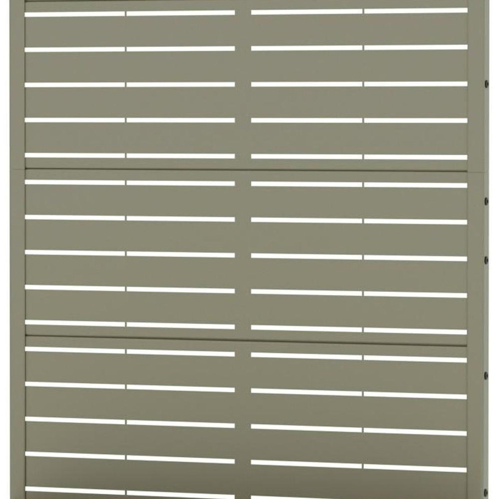 72" Gray Striped Metal Outdoor Privacy Screen HomeRoots