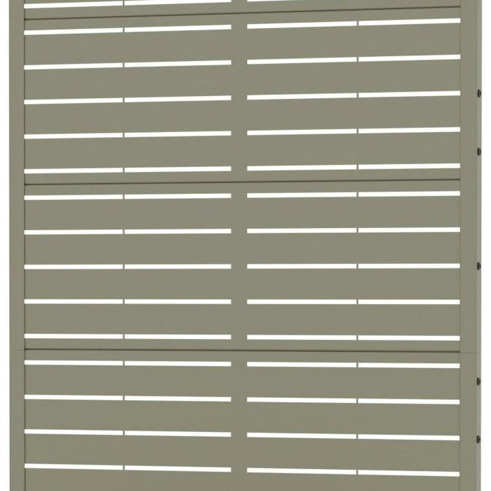 72" Gray Striped Metal Outdoor Privacy Screen — view 3
