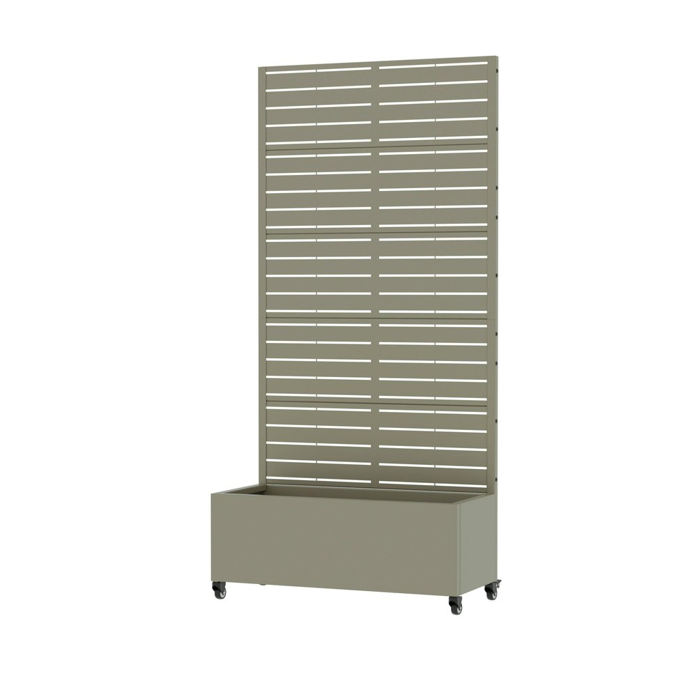 72" Gray Striped Metal Outdoor Privacy Screen HomeRoots