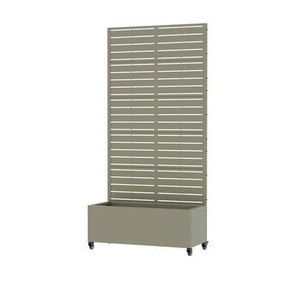 72" Gray Striped Metal Outdoor Privacy Screen HomeRoots