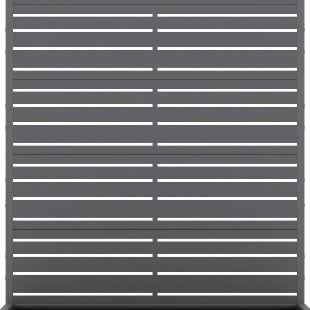 72" Gray Striped Metal Outdoor Privacy Screen — view 3