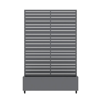 72" Gray Striped Metal Outdoor Privacy Screen HomeRoots