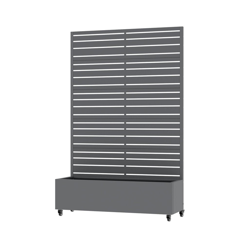 72" Gray Striped Metal Outdoor Privacy Screen HomeRoots