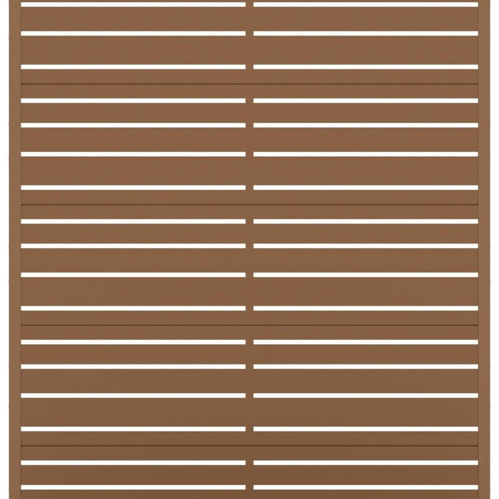 72" Brown Striped Metal Outdoor Privacy Screen — view 3