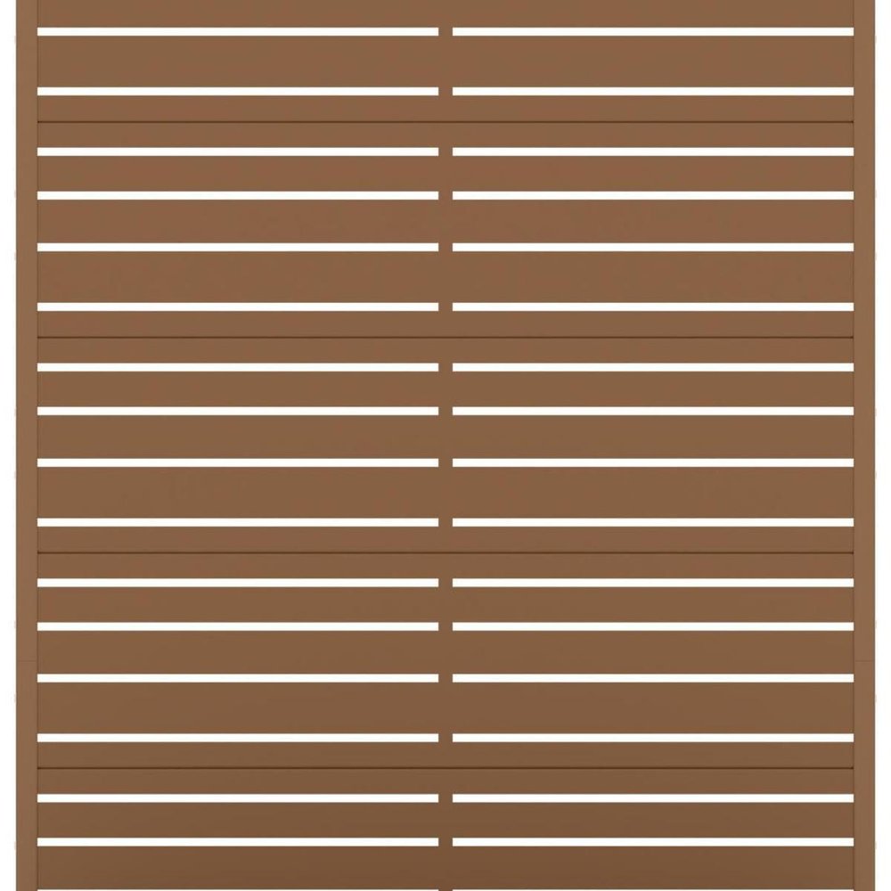 72" Brown Striped Metal Outdoor Privacy Screen HomeRoots