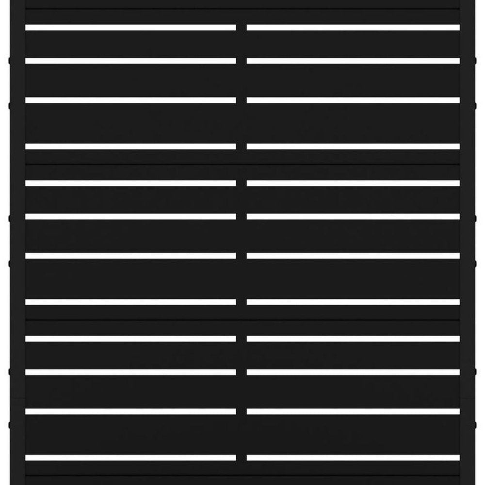 72" Black Striped Metal Outdoor Privacy Screen — view 3