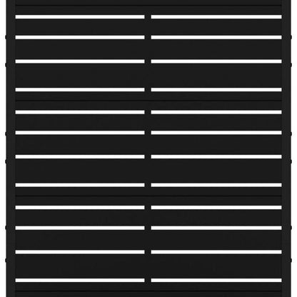 72" Black Striped Metal Outdoor Privacy Screen HomeRoots