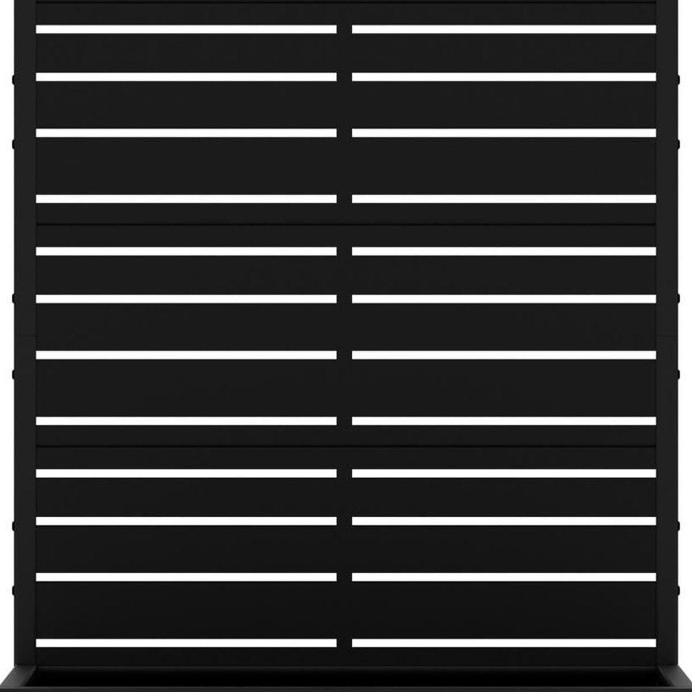 72" Black Striped Metal Outdoor Privacy Screen HomeRoots