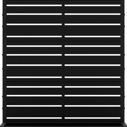 72" Black Striped Metal Outdoor Privacy Screen HomeRoots