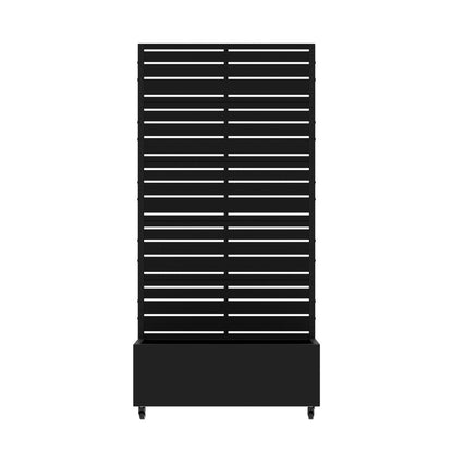 72" Black Striped Metal Outdoor Privacy Screen HomeRoots