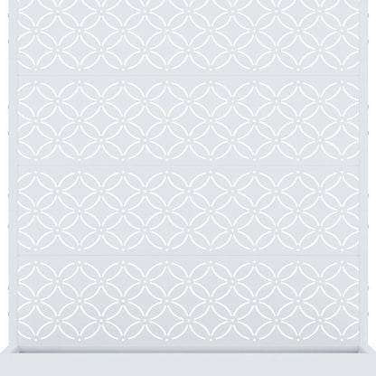 72" White Abstract Geometric Metal Outdoor Privacy Screen