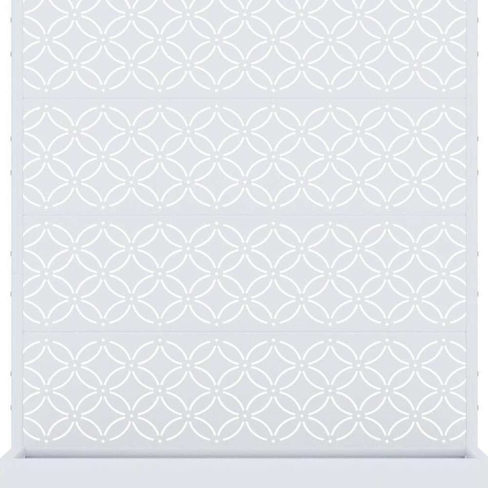 72" White Abstract Geometric Metal Outdoor Privacy Screen — view 3