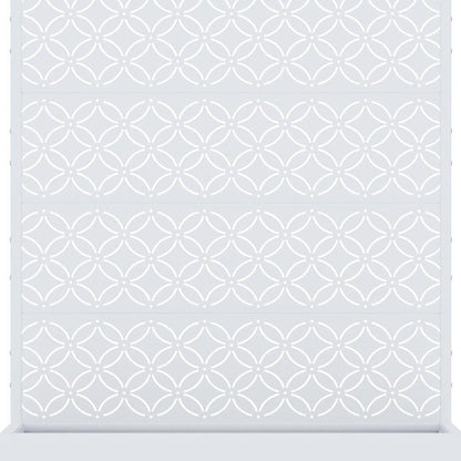 72" White Abstract Geometric Metal Outdoor Privacy Screen HomeRoots