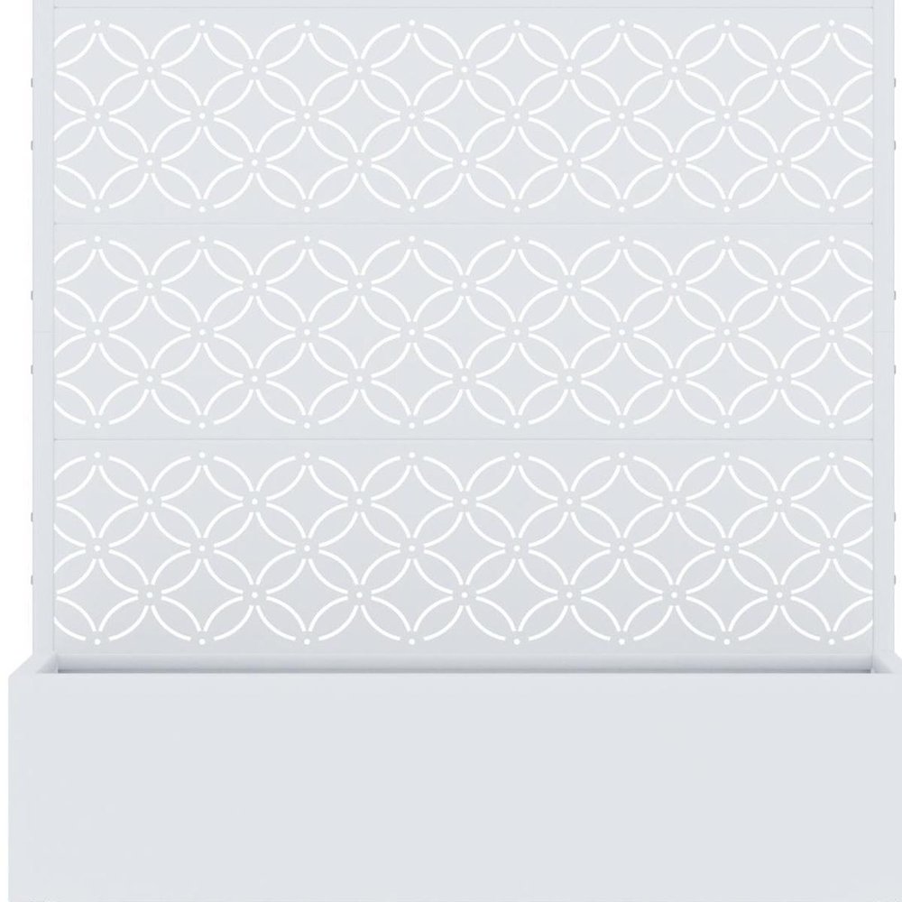 72" White Abstract Geometric Metal Outdoor Privacy Screen — view 4