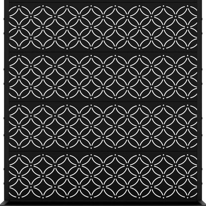 72" Black Abstract Geometric Metal Outdoor Privacy Screen HomeRoots