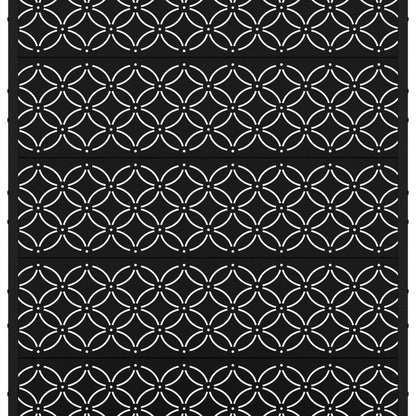 72" Black Abstract Geometric Metal Outdoor Privacy Screen HomeRoots