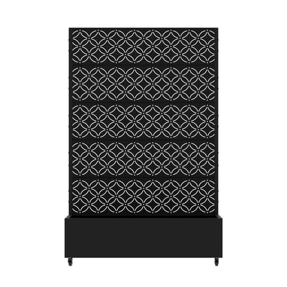 72" Black Abstract Geometric Metal Outdoor Privacy Screen HomeRoots