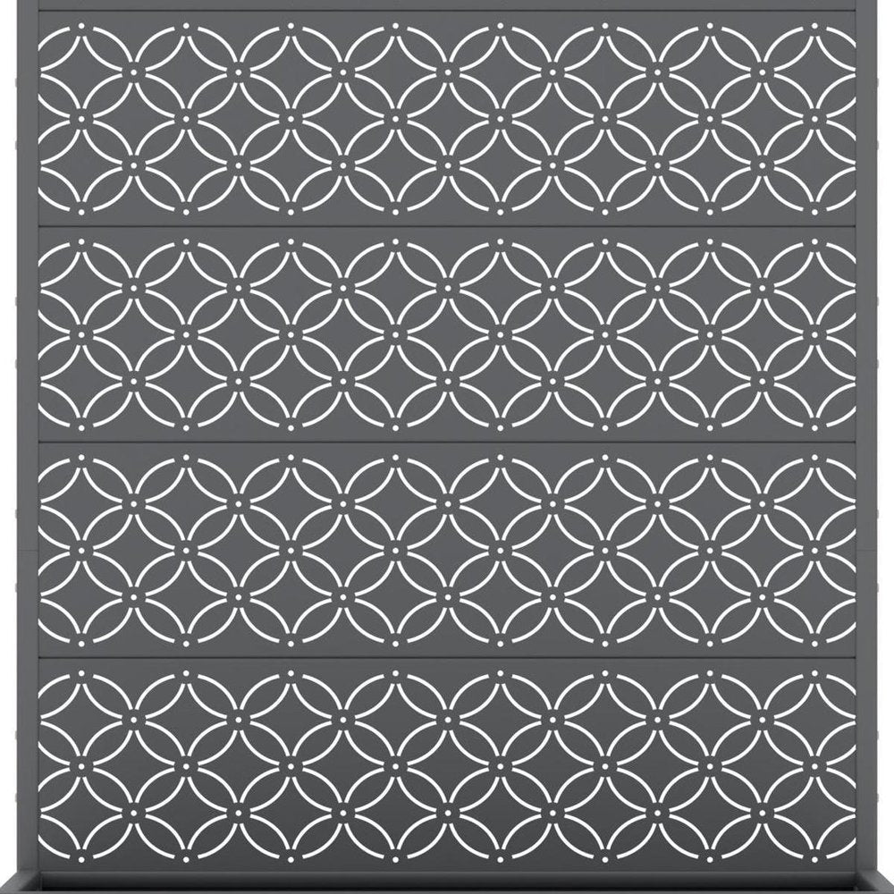 72" Gray Abstract Geometric Metal Outdoor Privacy Screen HomeRoots