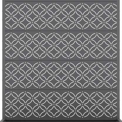 72" Gray Abstract Geometric Metal Outdoor Privacy Screen HomeRoots