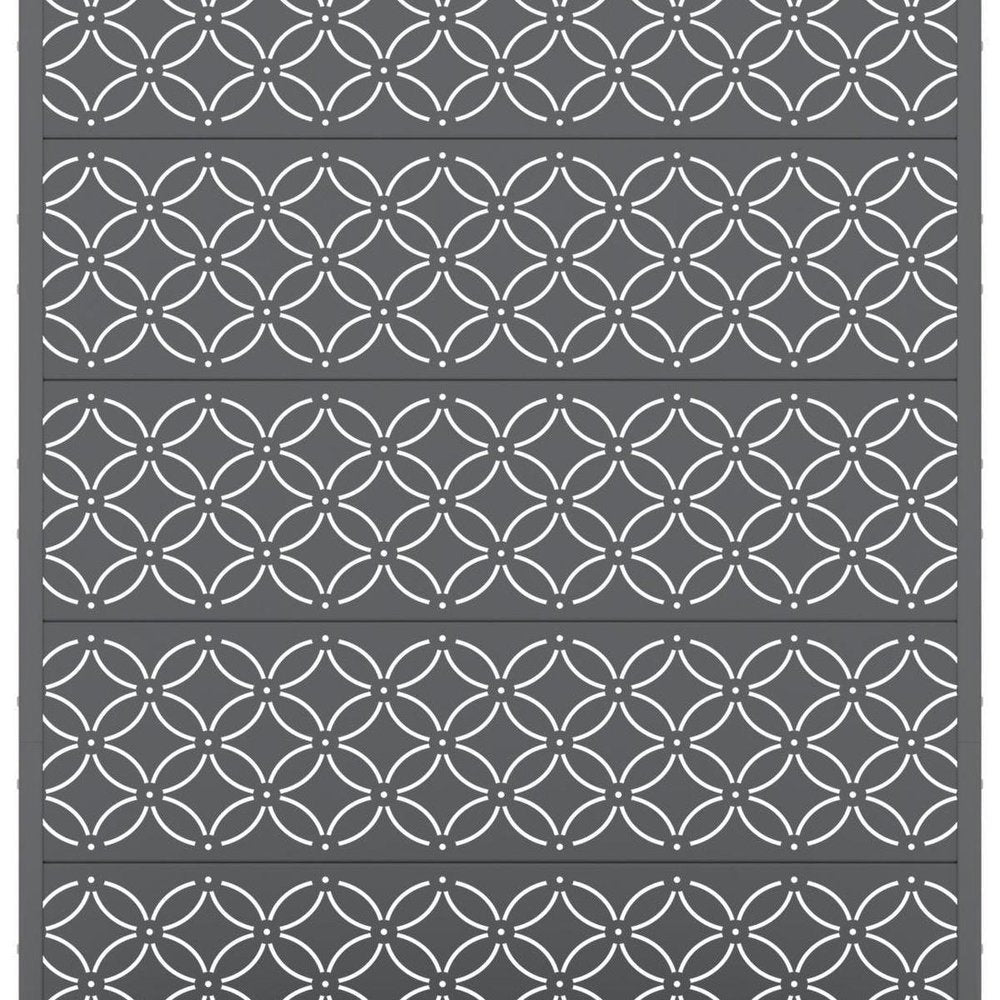 72" Gray Abstract Geometric Metal Outdoor Privacy Screen HomeRoots