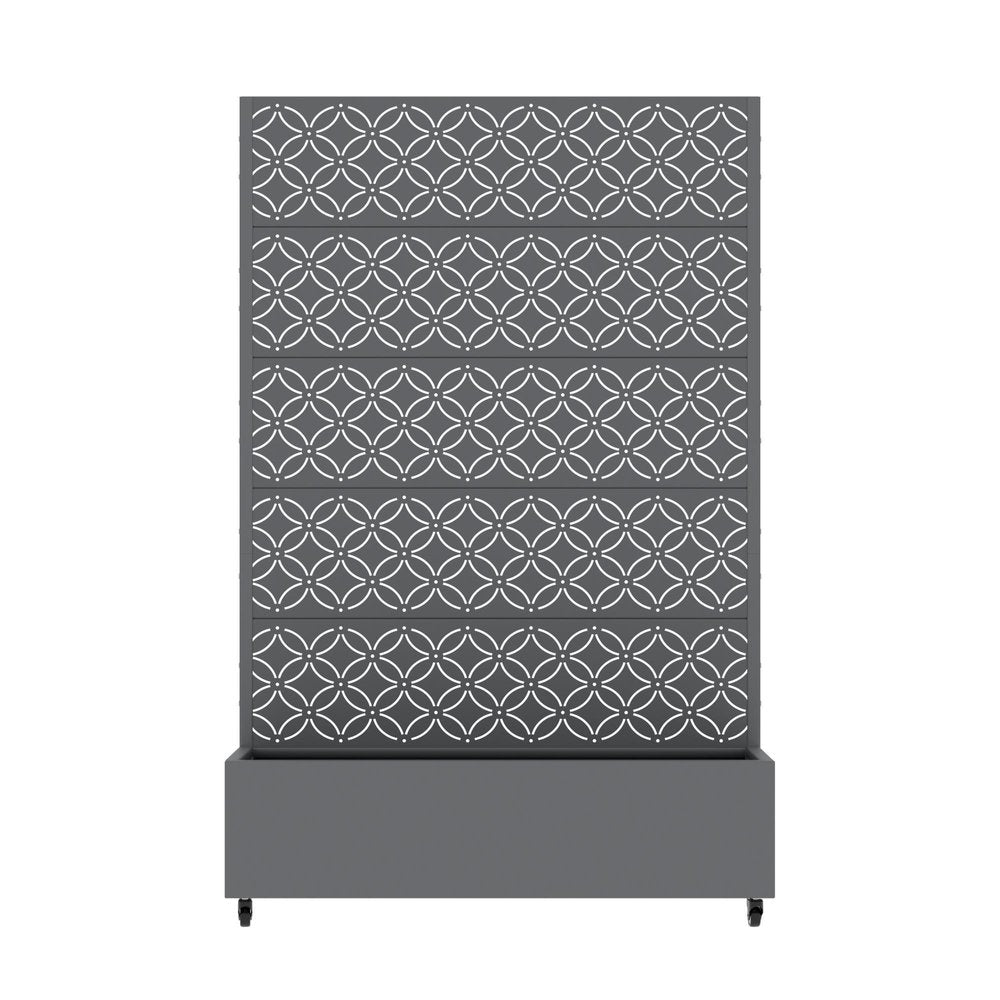 72" Gray Abstract Geometric Metal Outdoor Privacy Screen — view 4