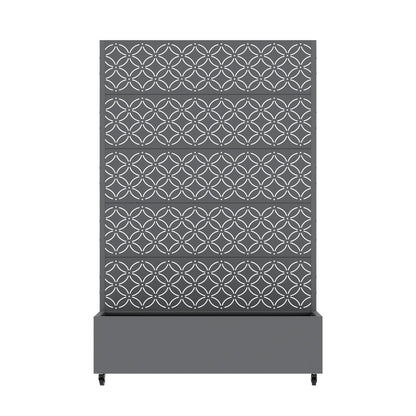 72" Gray Abstract Geometric Metal Outdoor Privacy Screen HomeRoots