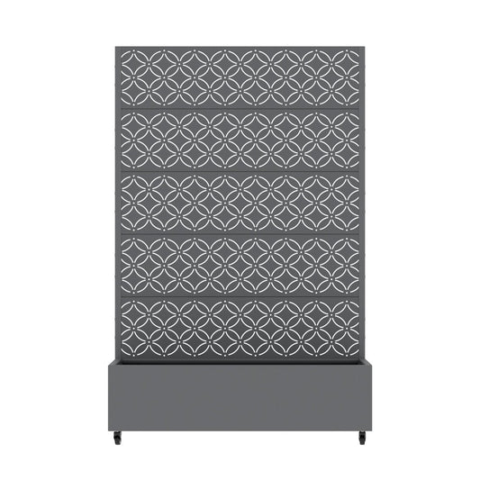 72" Gray Abstract Geometric Metal Outdoor Privacy Screen