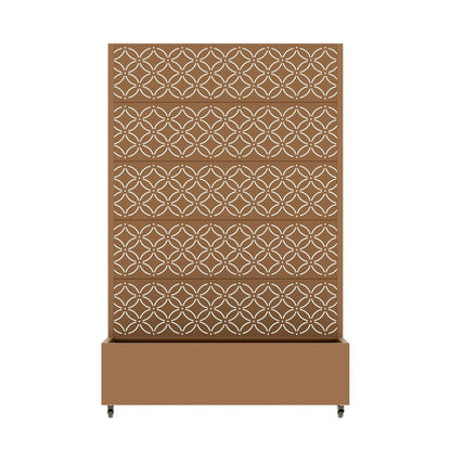 72" Brown Abstract Geometric Metal Outdoor Privacy Screen HomeRoots