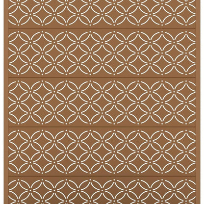 72" Brown Abstract Geometric Metal Outdoor Privacy Screen HomeRoots
