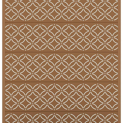 72" Brown Abstract Geometric Metal Outdoor Privacy Screen HomeRoots
