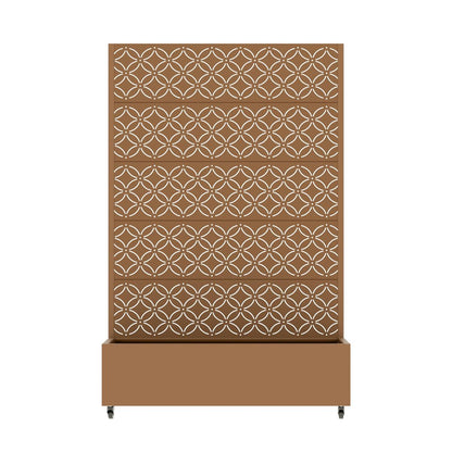 72" Brown Abstract Geometric Metal Outdoor Privacy Screen HomeRoots