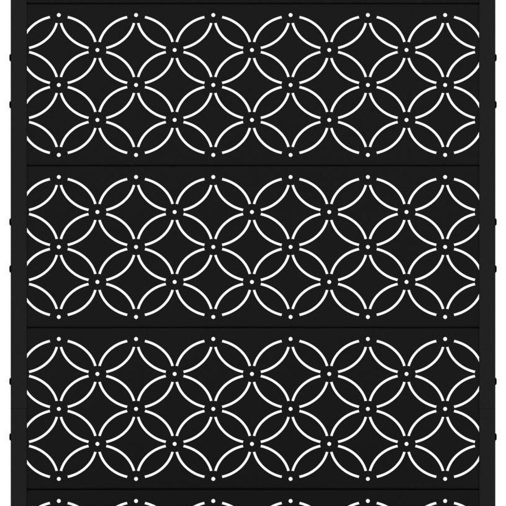 72" Black Abstract Geometric Metal Outdoor Privacy Screen — view 3