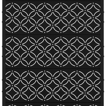 72" Black Abstract Geometric Metal Outdoor Privacy Screen HomeRoots