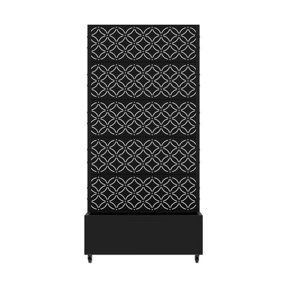72" Black Abstract Geometric Metal Outdoor Privacy Screen HomeRoots