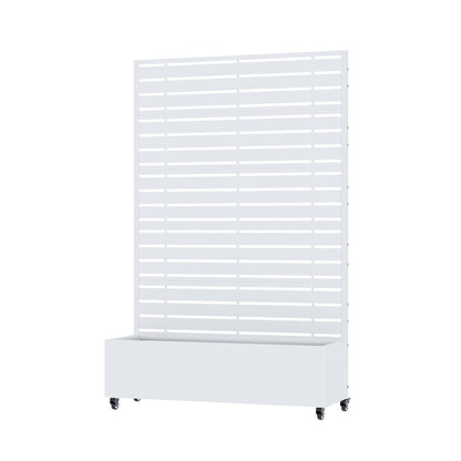 72" White Striped Metal Outdoor Privacy Screen HomeRoots