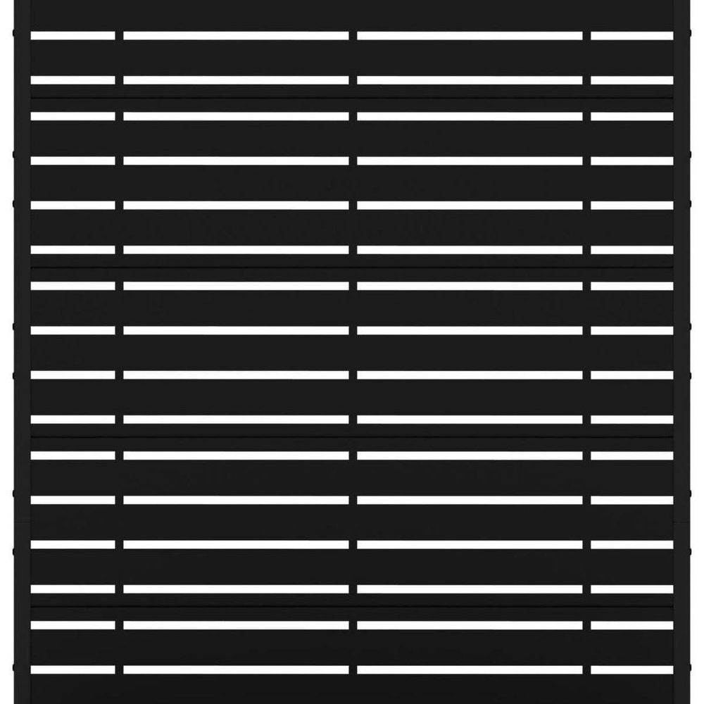 72" Black Striped Metal Outdoor Privacy Screen HomeRoots