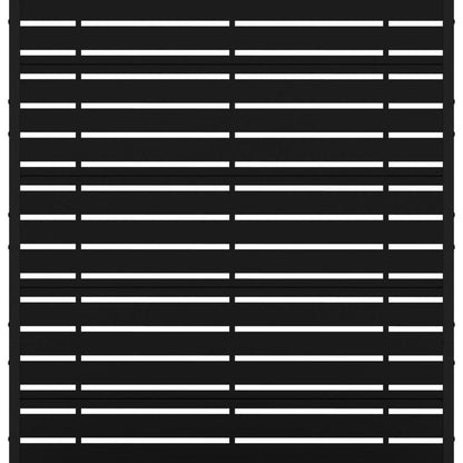 72" Black Striped Metal Outdoor Privacy Screen HomeRoots