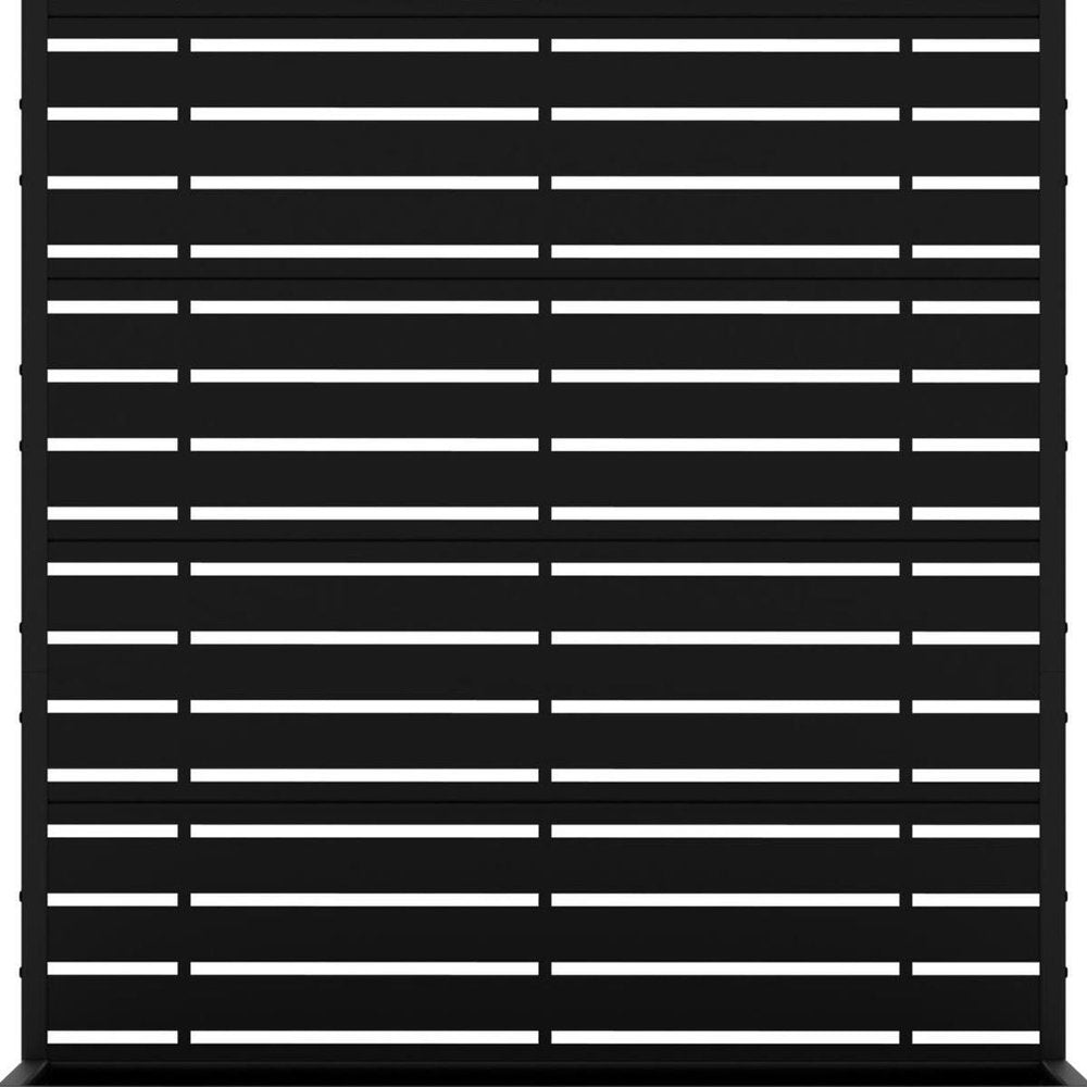 72" Black Striped Metal Outdoor Privacy Screen HomeRoots