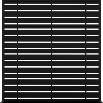 72" Black Striped Metal Outdoor Privacy Screen HomeRoots