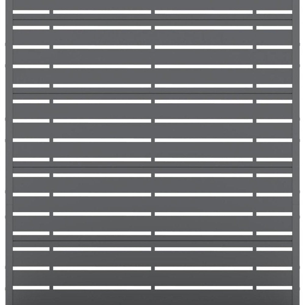 72" Gray Striped Metal Outdoor Privacy Screen HomeRoots