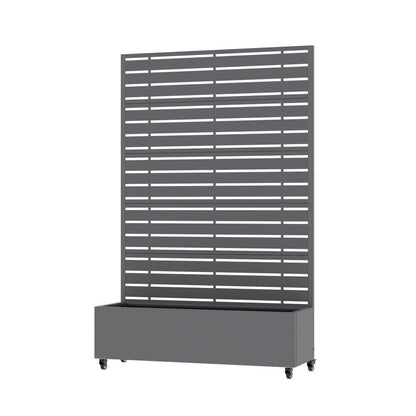 72" Gray Striped Metal Outdoor Privacy Screen HomeRoots