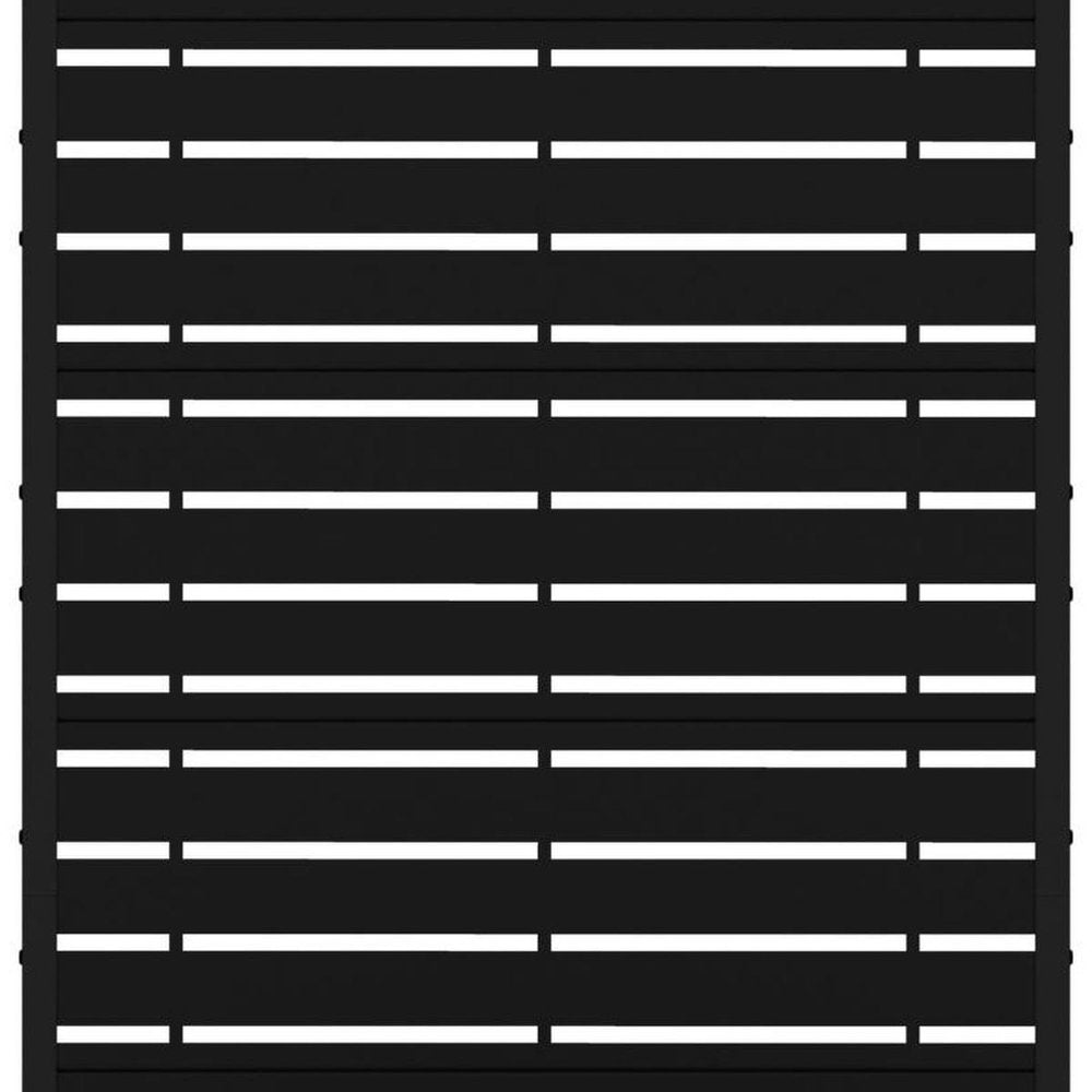 72" Black Striped Metal Outdoor Privacy Screen HomeRoots
