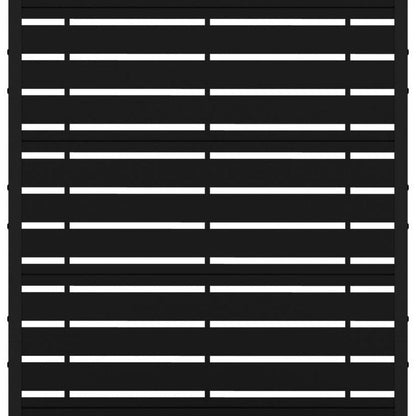 72" Black Striped Metal Outdoor Privacy Screen HomeRoots