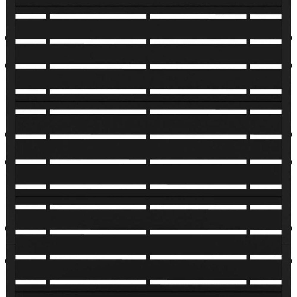 72" Black Striped Metal Outdoor Privacy Screen — view 4