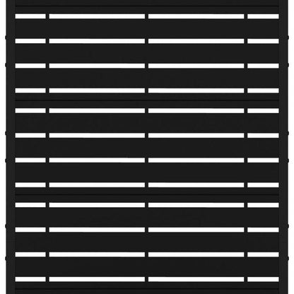 72" Black Striped Metal Outdoor Privacy Screen HomeRoots