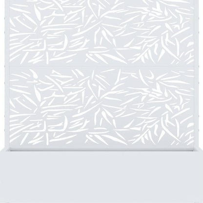 72" White Botanical Leaves Metal Outdoor Privacy Screen HomeRoots