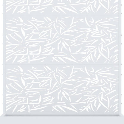 72" White Botanical Leaves Metal Outdoor Privacy Screen HomeRoots